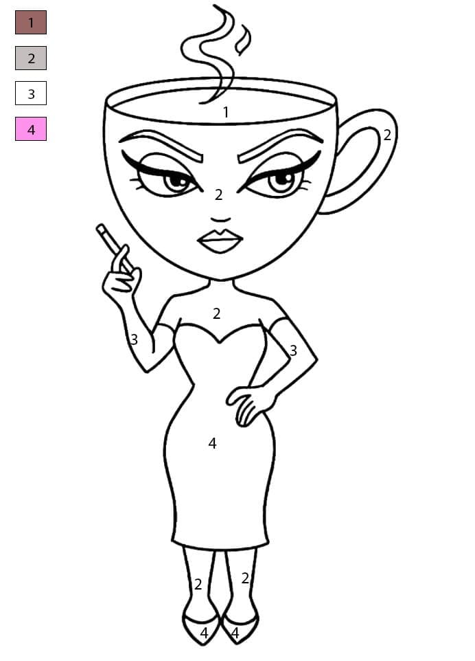 Brainrot Espressona Signora Coloriage Magique