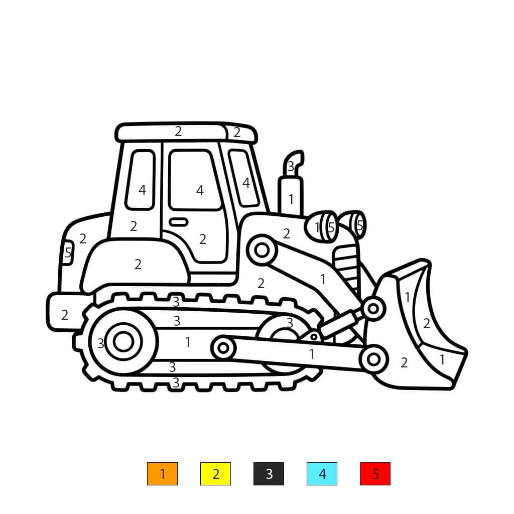 Coloriage Magique Bulldozer