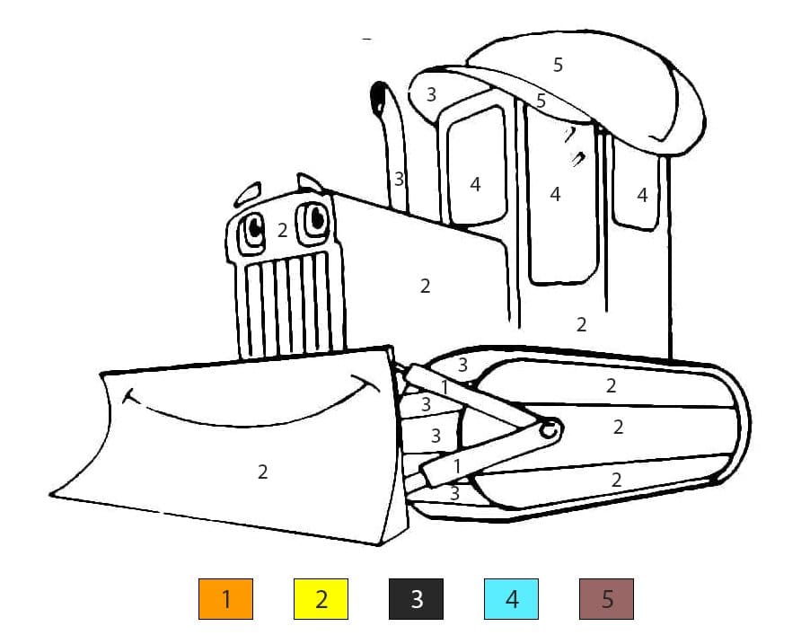 Bulldozer professionnel Coloriage Magique