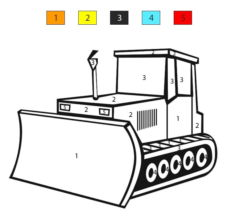 Bulldozer rapide Coloriage Magique