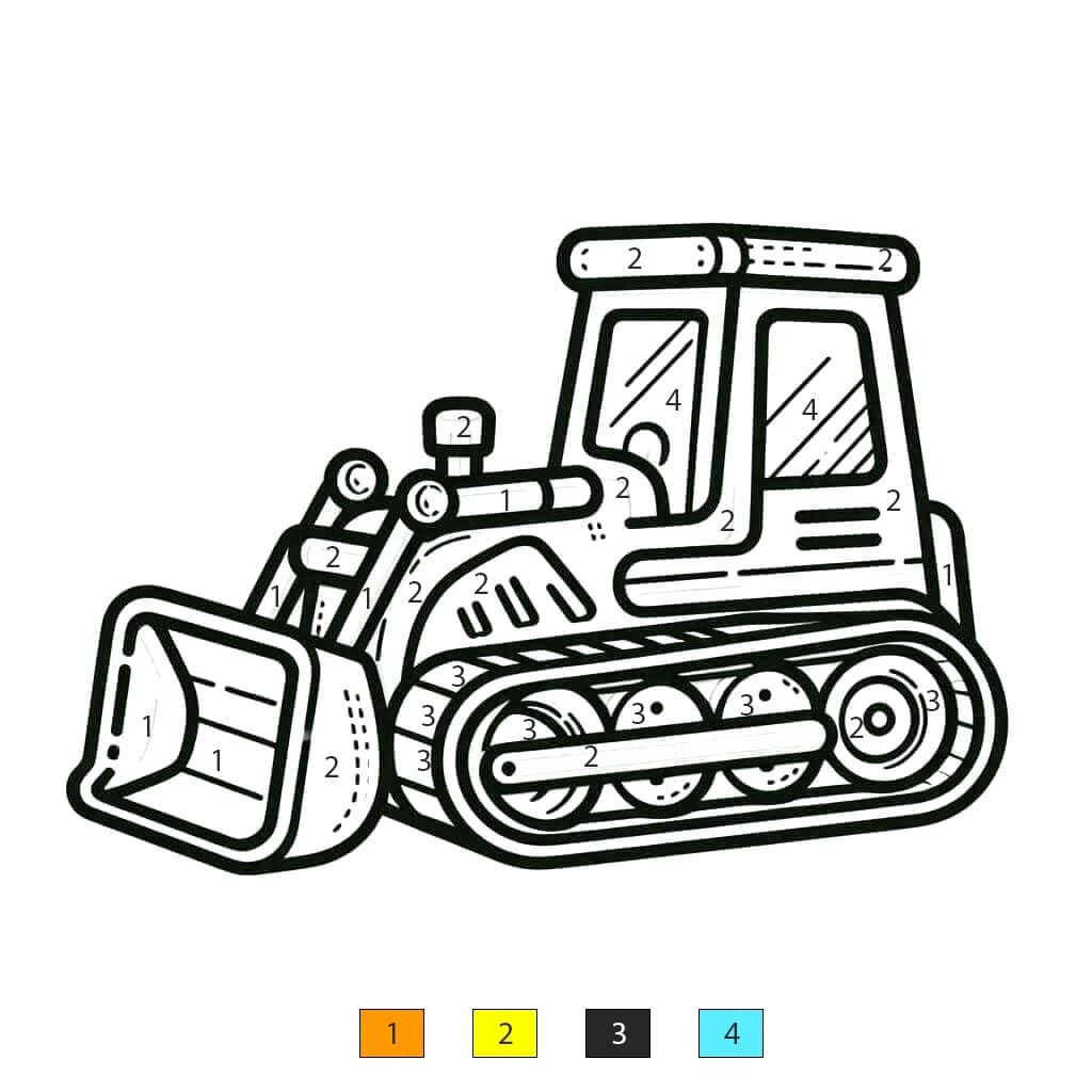 Bulldozer urbain Coloriage Magique