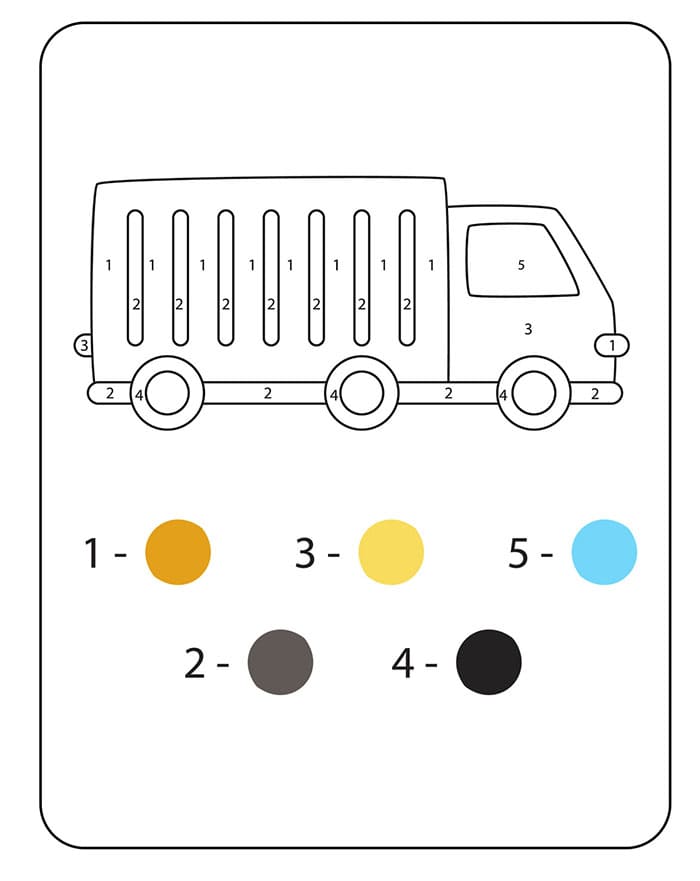 Camion poubelle écologique Coloriage Magique