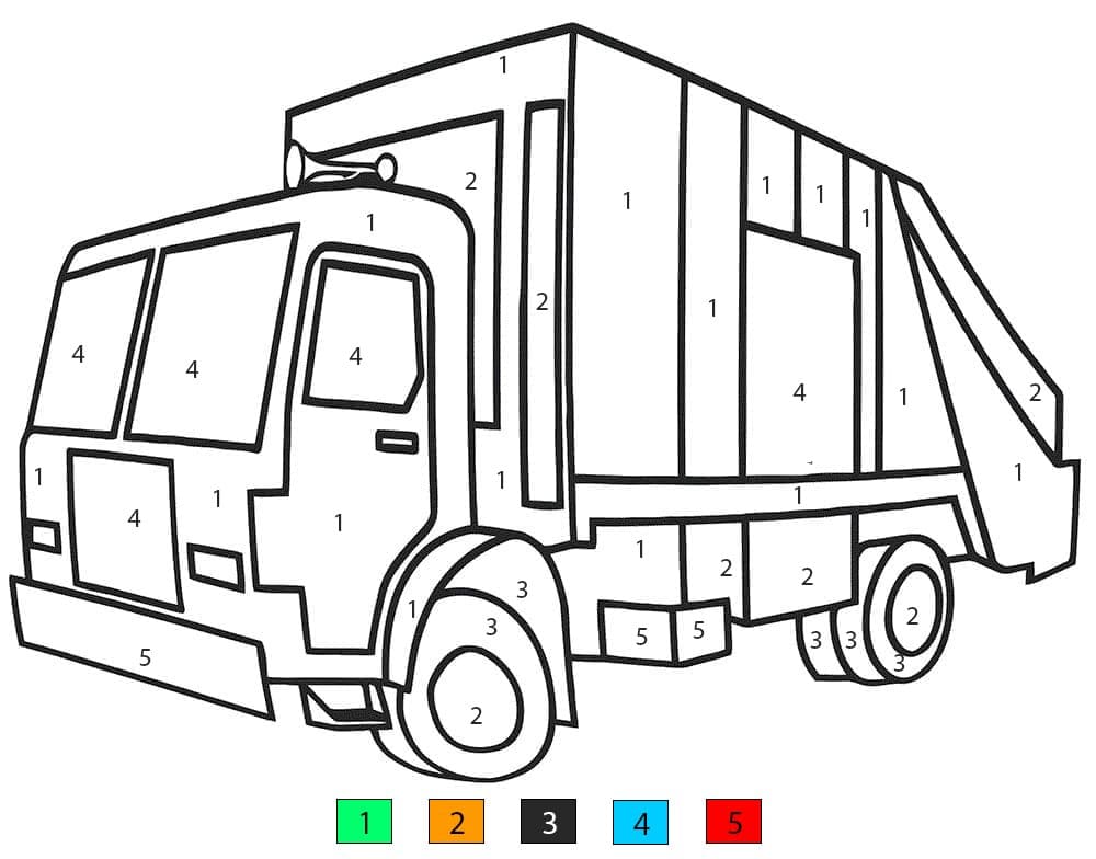 Camion poubelle fantastique Coloriage Magique