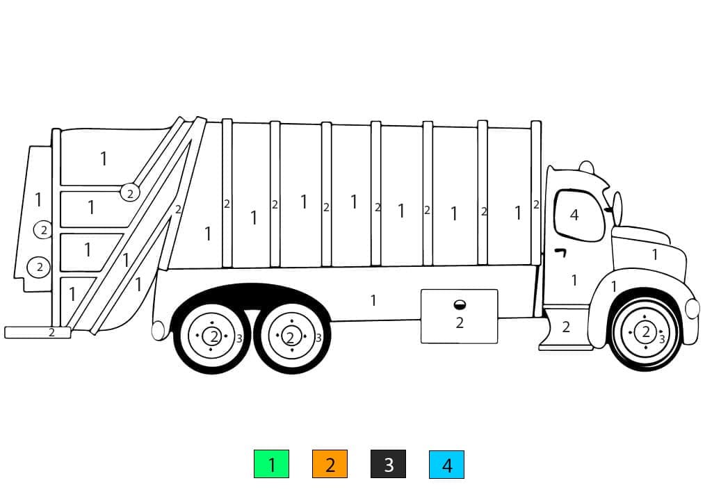 Camion poubelle magique Coloriage Magique