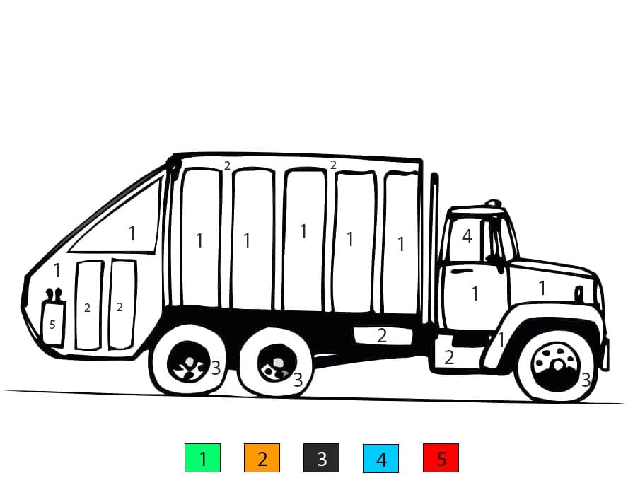 Camion poubelle rapide Coloriage Magique