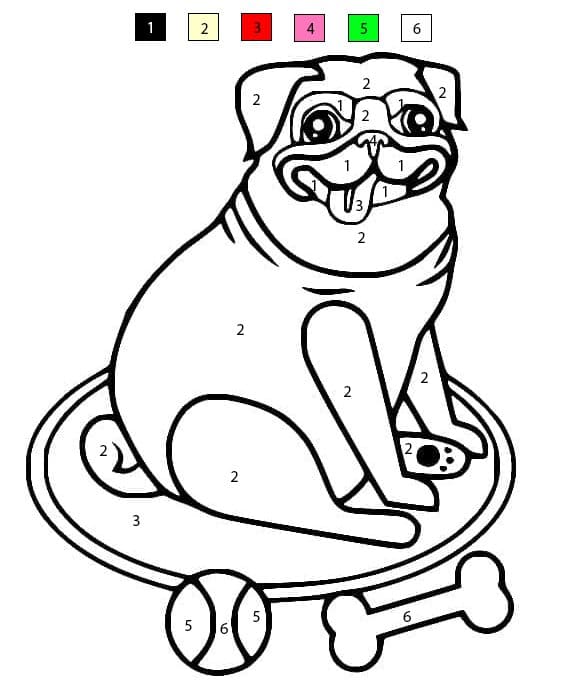 Carlin drôle Coloriage Magique