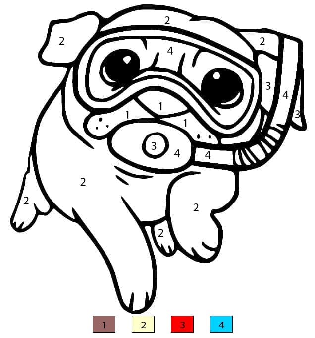 Carlin énergique Coloriage Magique