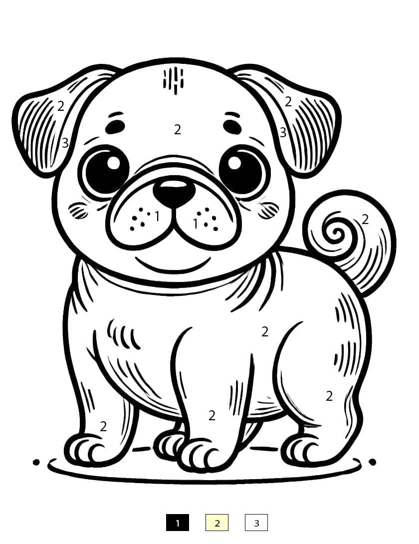 Carlin heureux Coloriage Magique