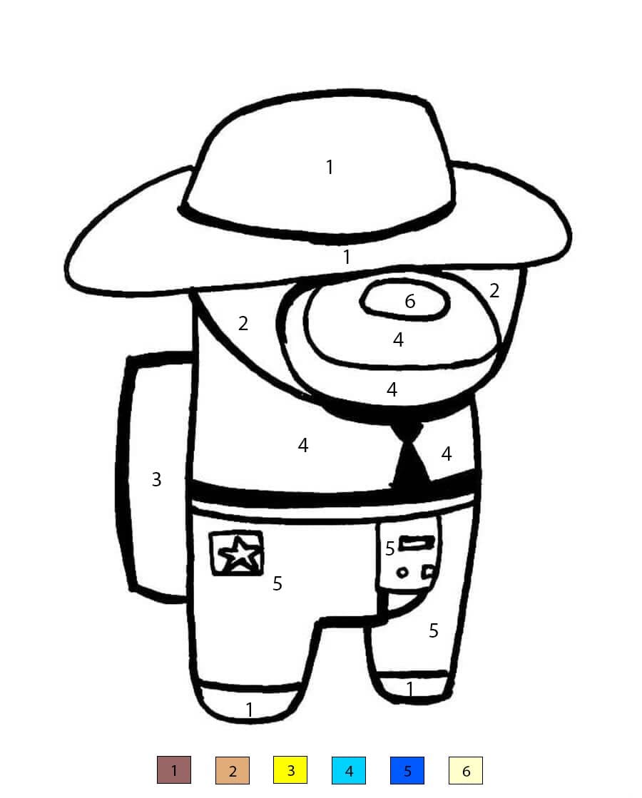 Cowboy Among Us Coloriage Magique