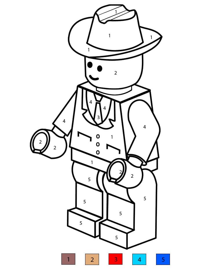 Cowboy Lego Coloriage Magique