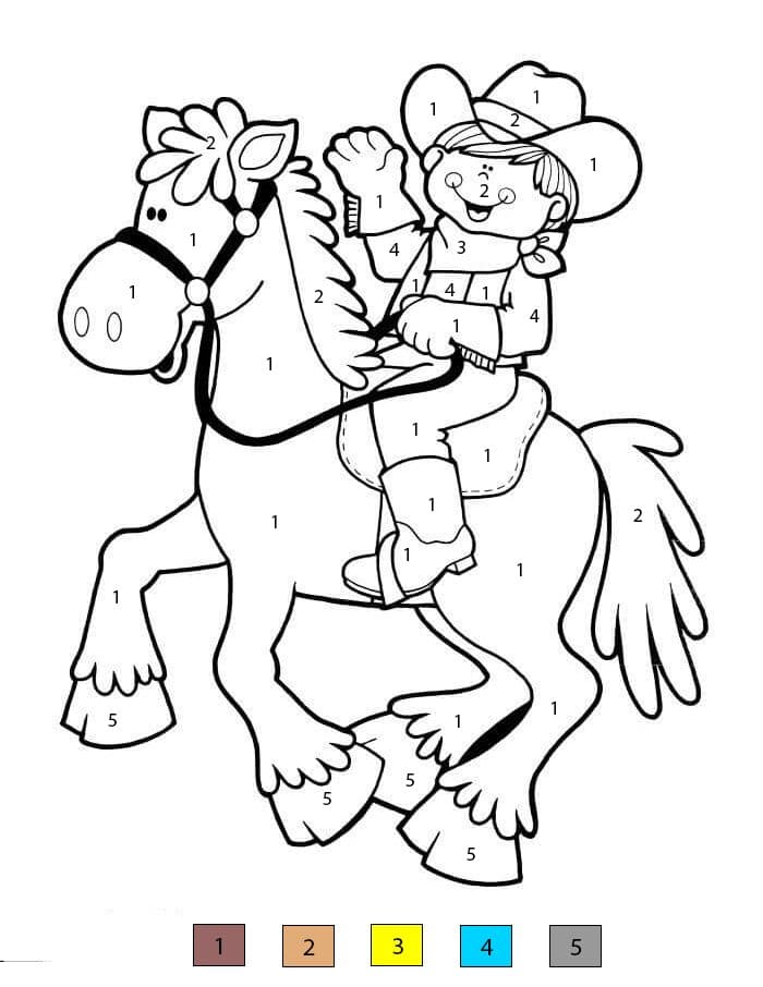 Coloriage Magique Cowboy