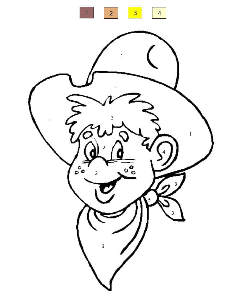 Cowboy aventurier Coloriage Magique