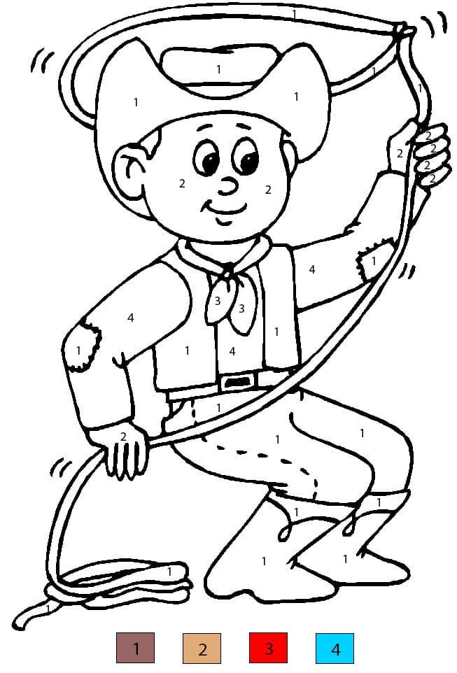 Cowboy du Far West Coloriage Magique