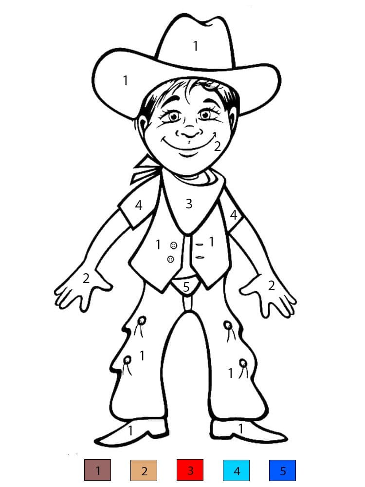 Cowboy dynamique Coloriage Magique