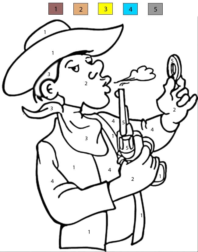 Cowboy légendaire Coloriage Magique