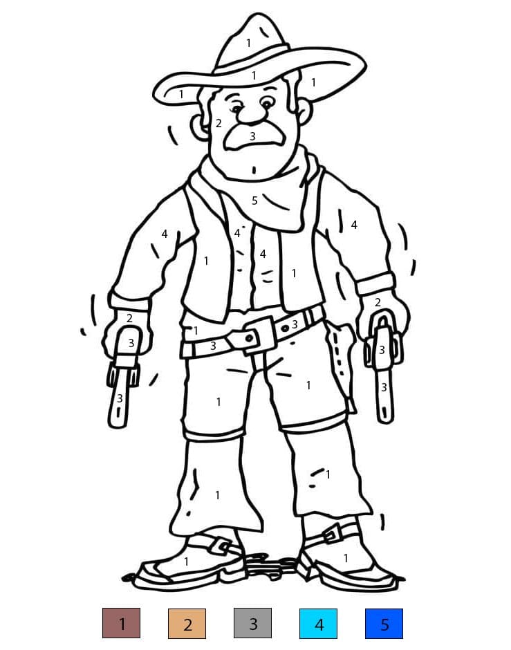 Cowboy solitaire Coloriage Magique
