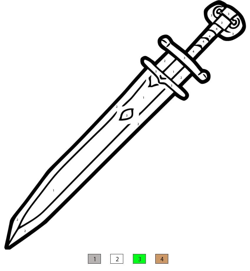 Épée ancienne royale Coloriage Magique