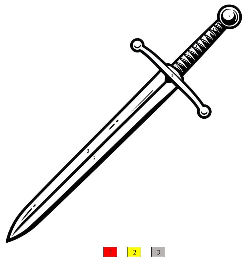 Épée de chevalier Coloriage Magique