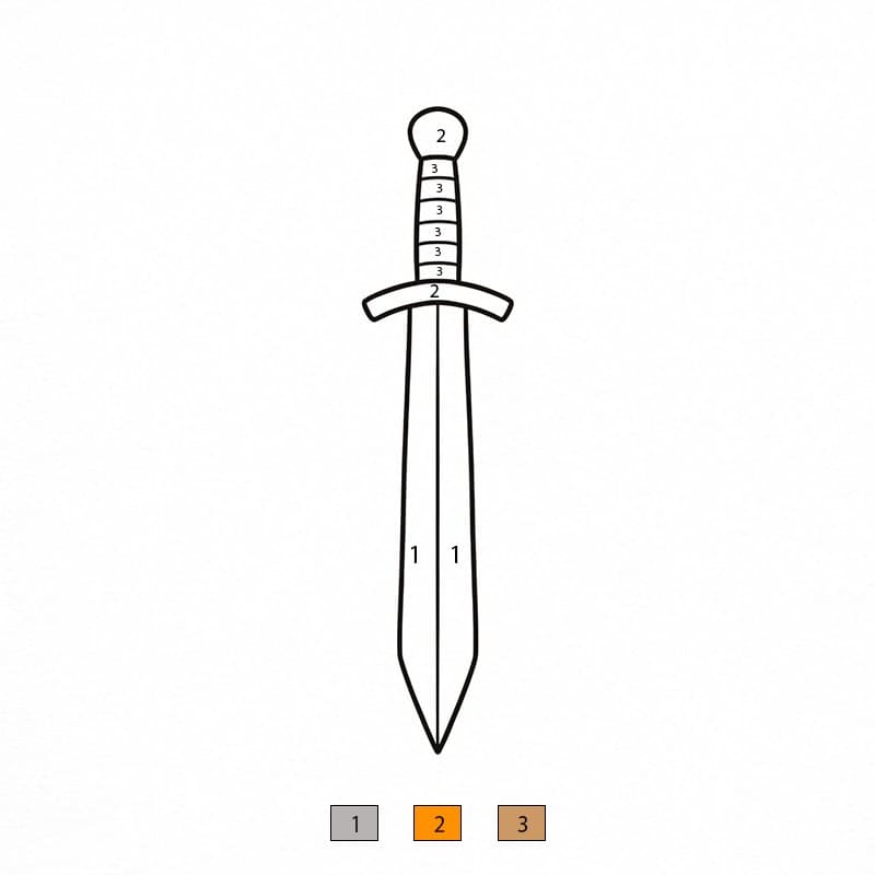 Épée enchantée Coloriage Magique