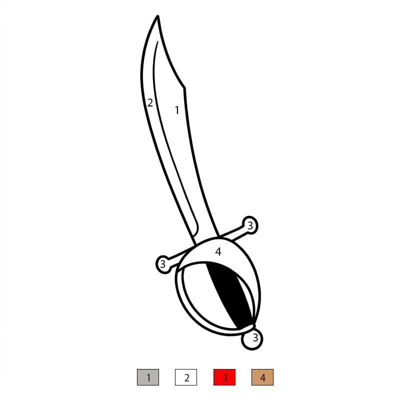 Épée héroïque Coloriage Magique