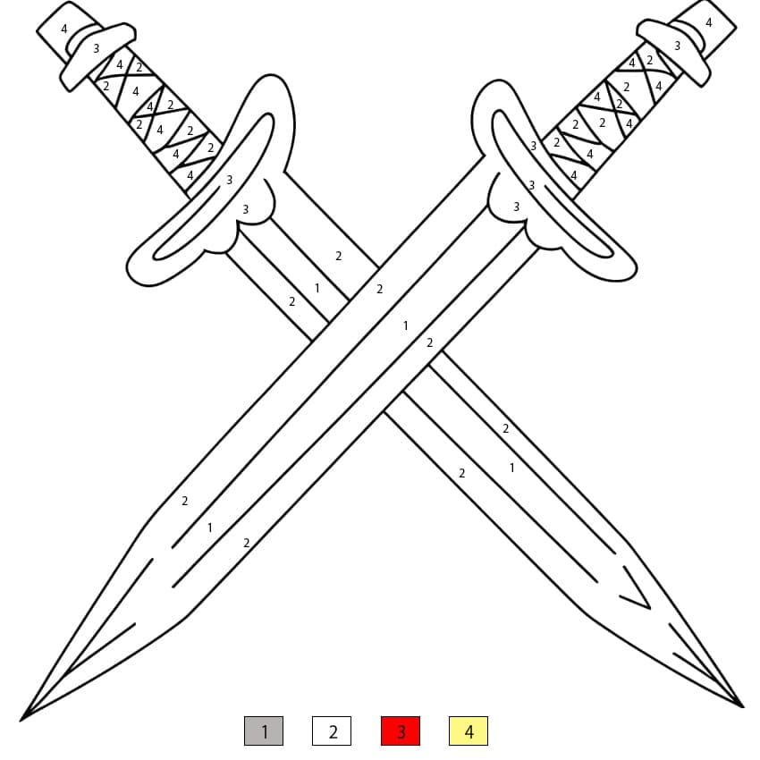 Épée noble Coloriage Magique