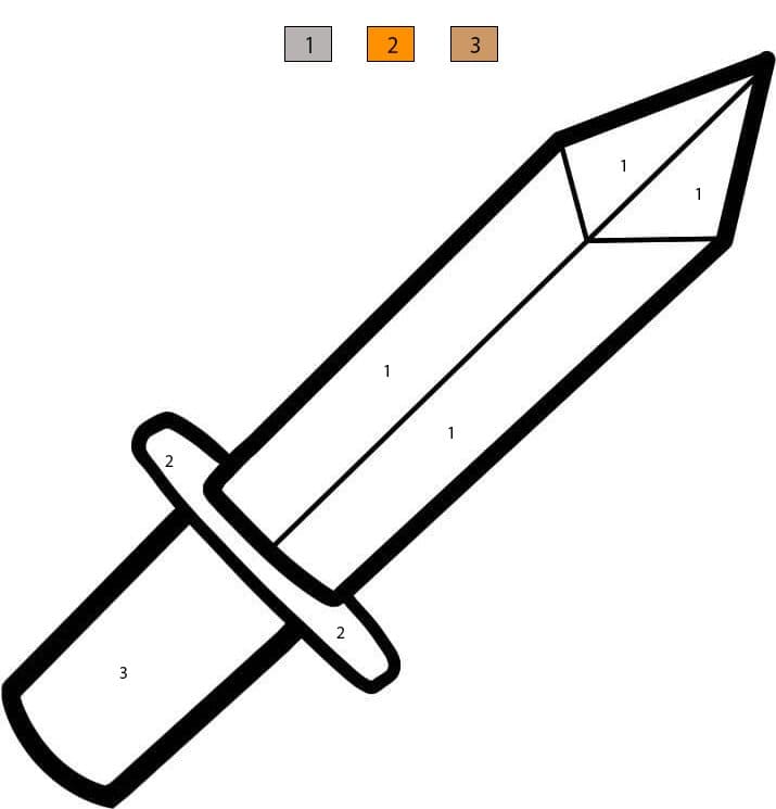 Épée puissante Coloriage Magique