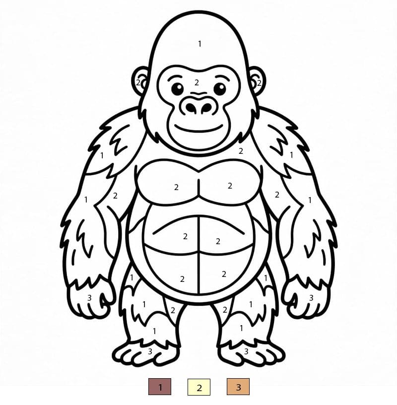 Gorille calme Coloriage Magique