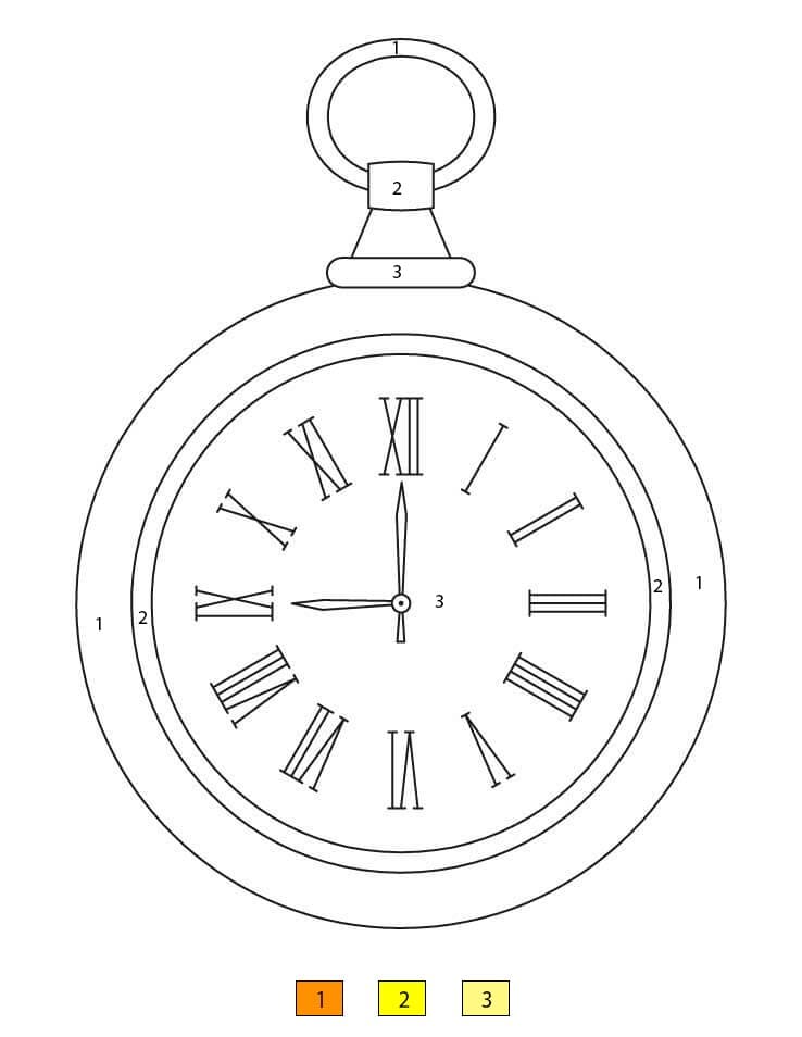 Horloge ancienne Coloriage Magique