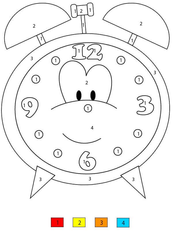 Horloge charmante Coloriage Magique