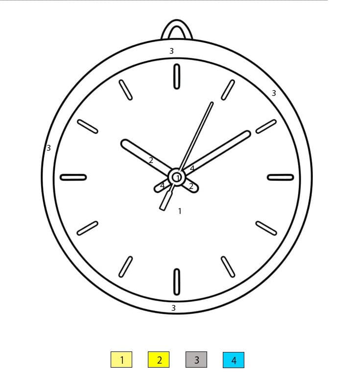 Horloge classique Coloriage Magique