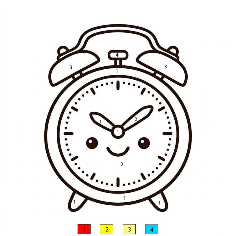 Horloge colorée Coloriage Magique