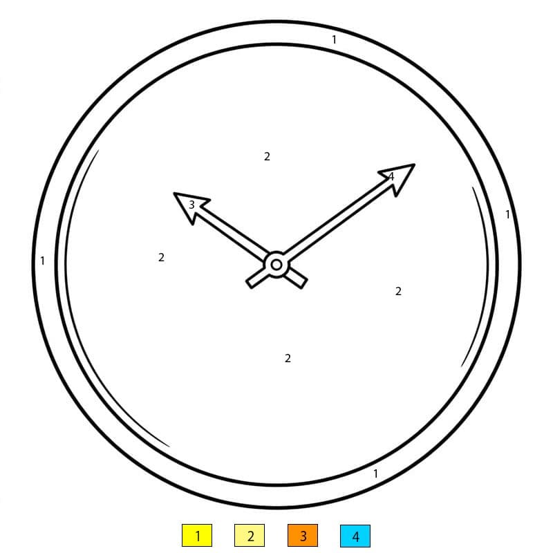 Horloge minimaliste Coloriage Magique