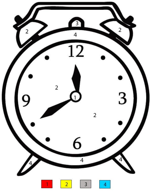 Horloge moderne Coloriage Magique