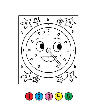 Horloge numérique moderne Coloriage Magique