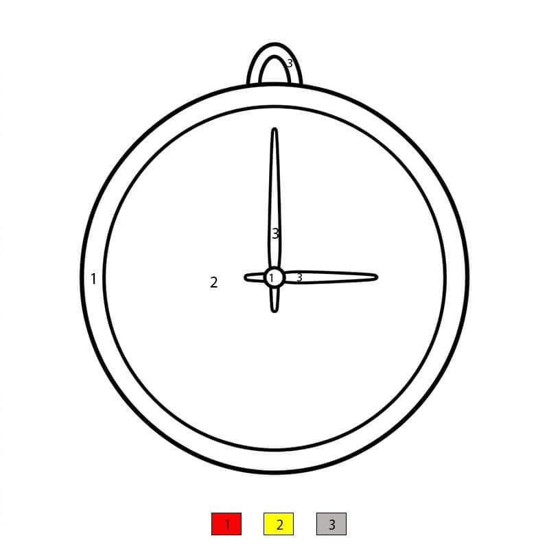 Horloge ronde Coloriage Magique