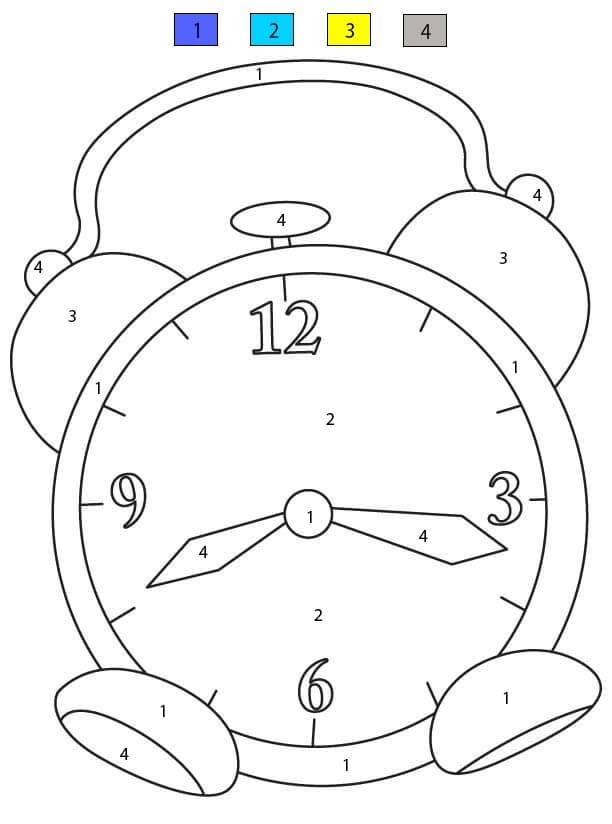 Horloge stylée Coloriage Magique