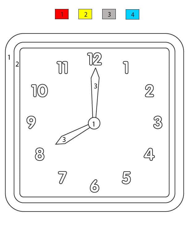 Horloge vintage Coloriage Magique