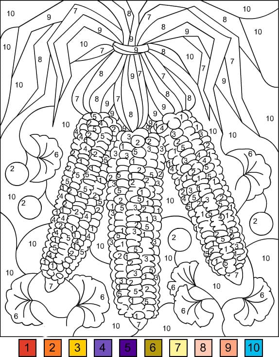 Maïs naturel Coloriage Magique