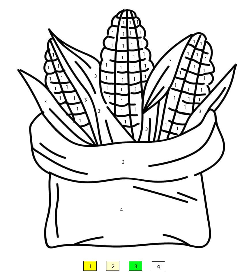 Maïs sucré Coloriage Magique