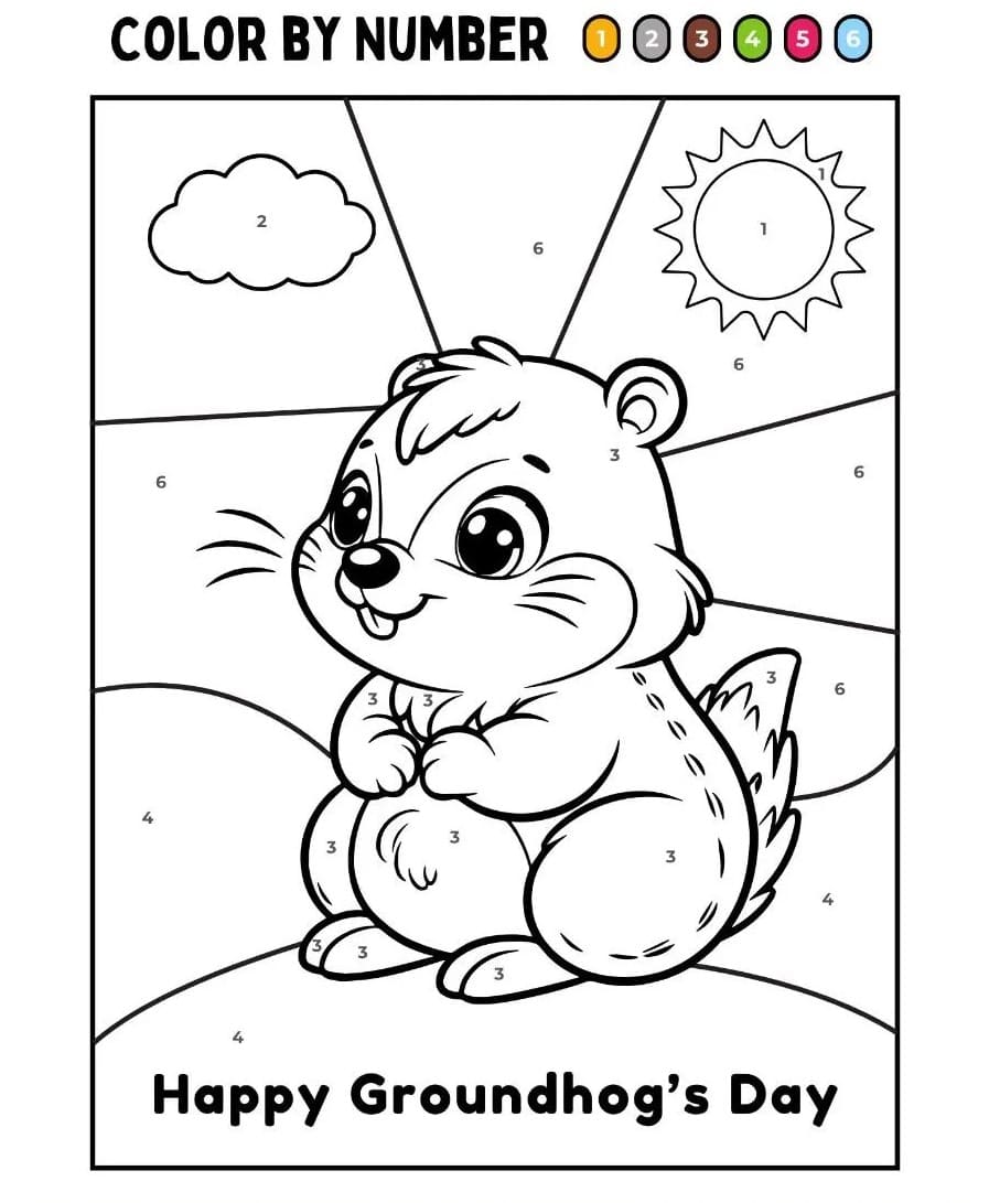 Marmotte aventurière Coloriage Magique