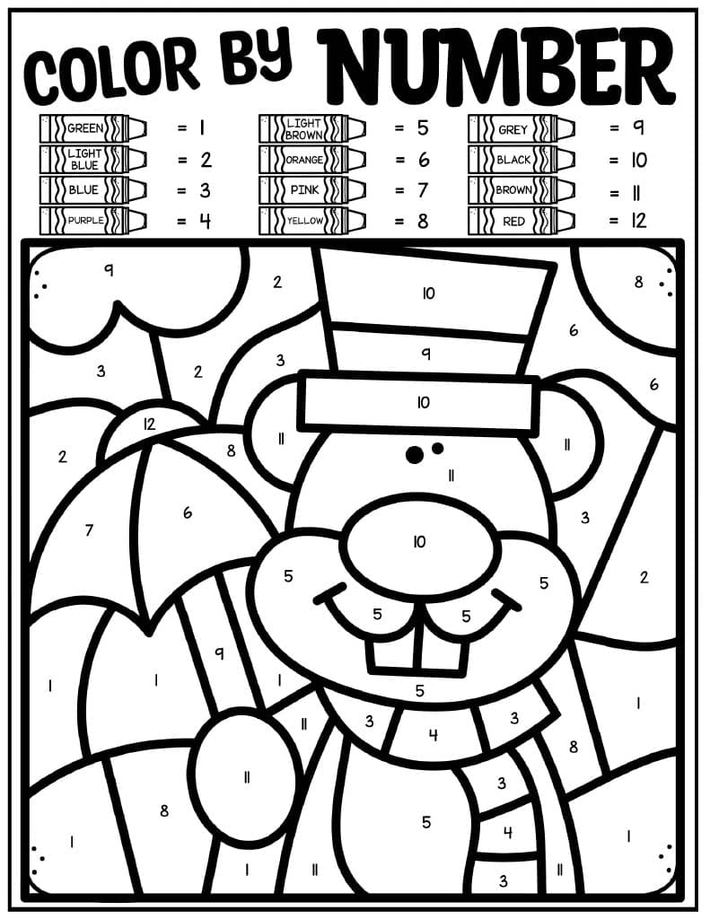 Marmotte câline Coloriage Magique