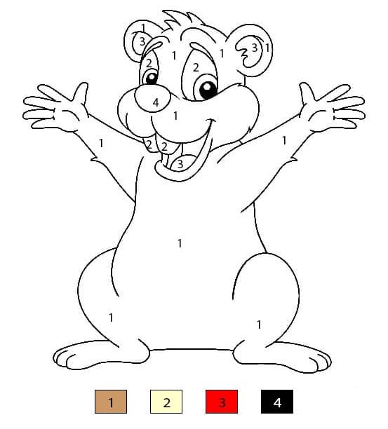 Marmotte joueuse Coloriage Magique