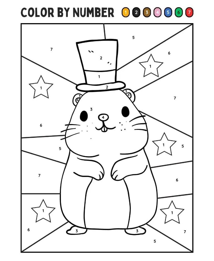 Marmotte vive Coloriage Magique