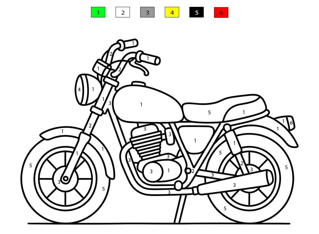 Moto de course Coloriage Magique