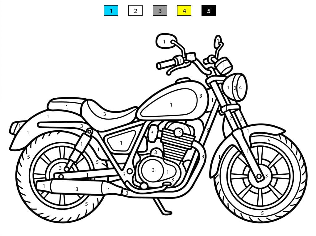 Moto de route Coloriage Magique