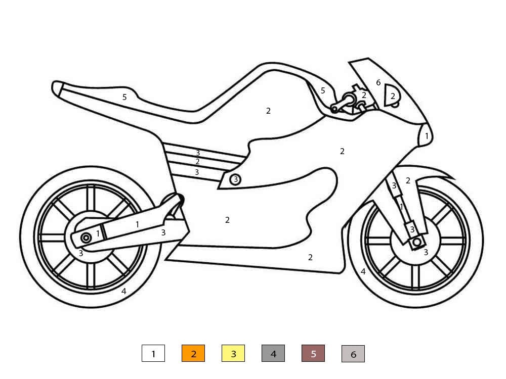 Moto de vitesse Coloriage Magique