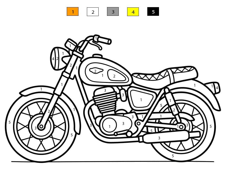 Moto dynamique Coloriage Magique