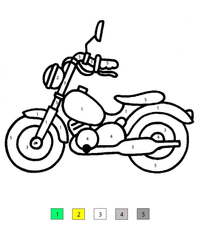 Moto élégante Coloriage Magique