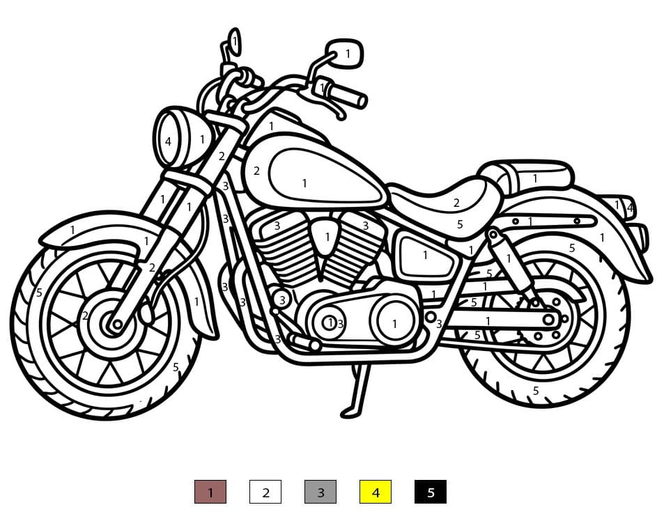 Moto futuriste Coloriage Magique