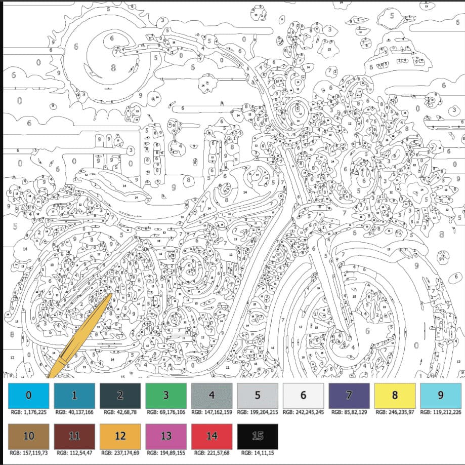 Moto moderne Coloriage Magique